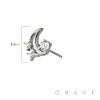 316L SURGICAL STEEL THREADLESS PUSH IN MOON BEZEL START CZ TOP PART